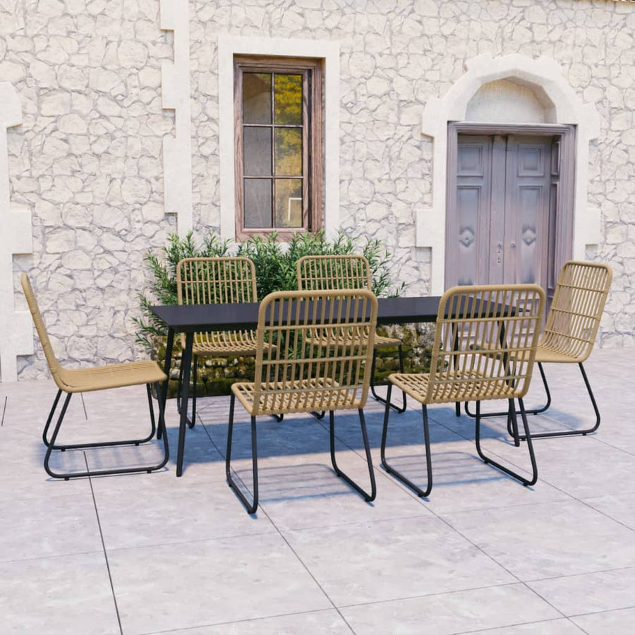 7-Delige Tuinset Poly Rattan En Glas 6