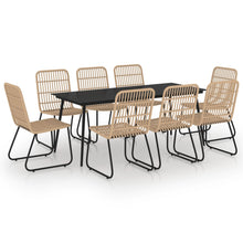 9-Delige Tuinset Poly Rattan En Glas 8