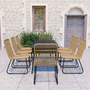 Tuinset 9-delig poly rattan glas bruin