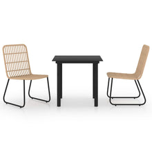 3-delige Tuinset poly rattan en glas