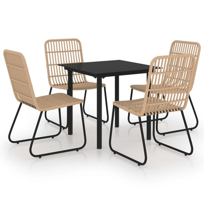 5-Delige Tuinset Poly Rattan En Glas 4