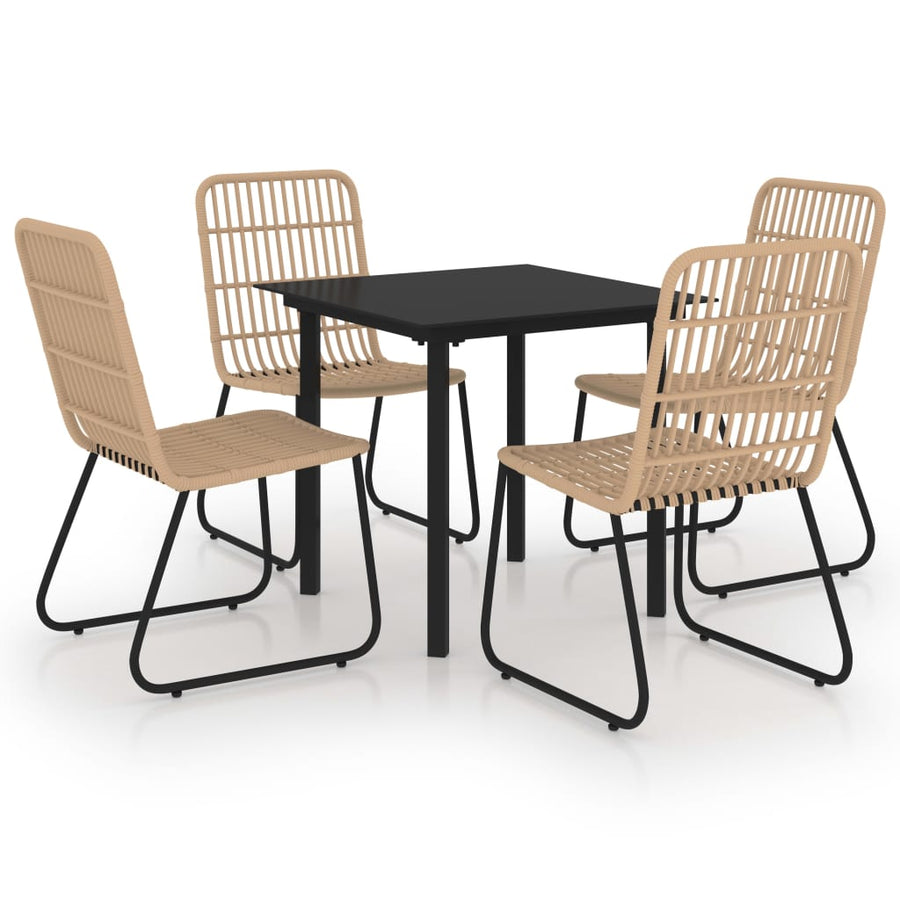 5-Delige Tuinset Poly Rattan En Glas 4