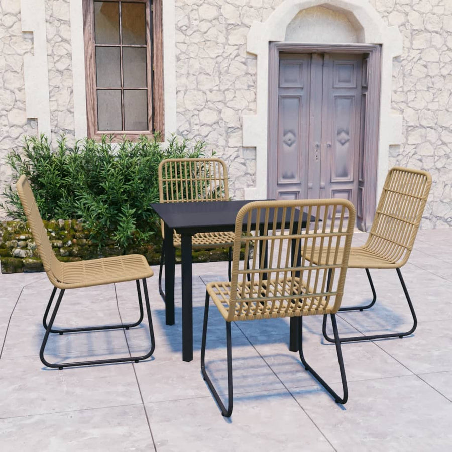 5-Delige Tuinset Poly Rattan En Glas 4