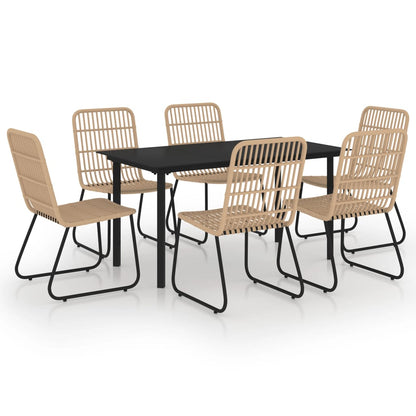 7-Delige Tuinset Poly Rattan En Glas 7