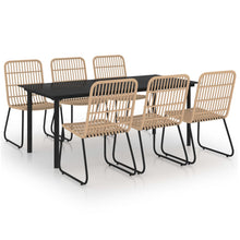 7-delige Tuinset poly rattan en glas