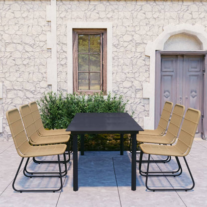 7-delige Tuinset poly rattan en glas