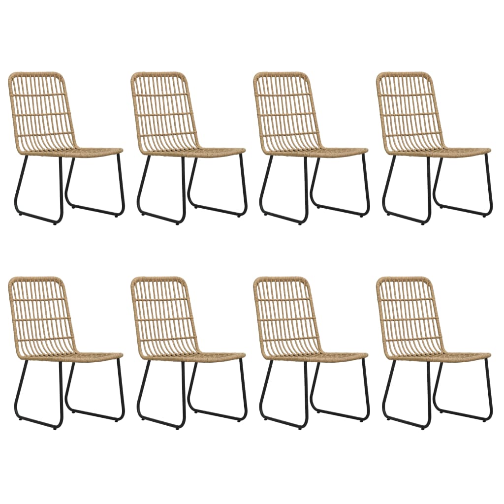 9-delige Tuinset poly rattan en glas
