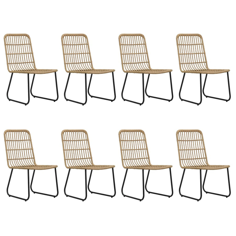 9-delige Tuinset poly rattan en glas