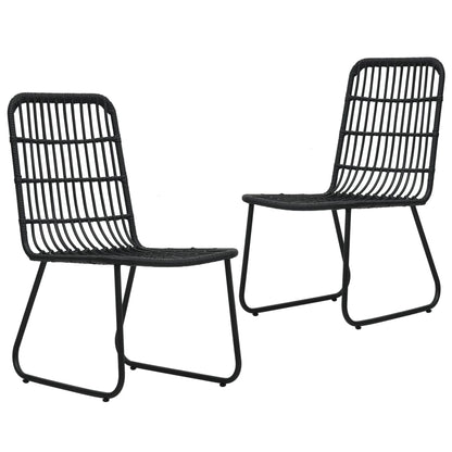 -Delige Tuinset Poly Rattan En Glas 3 80 cm tafellengte Zwart
