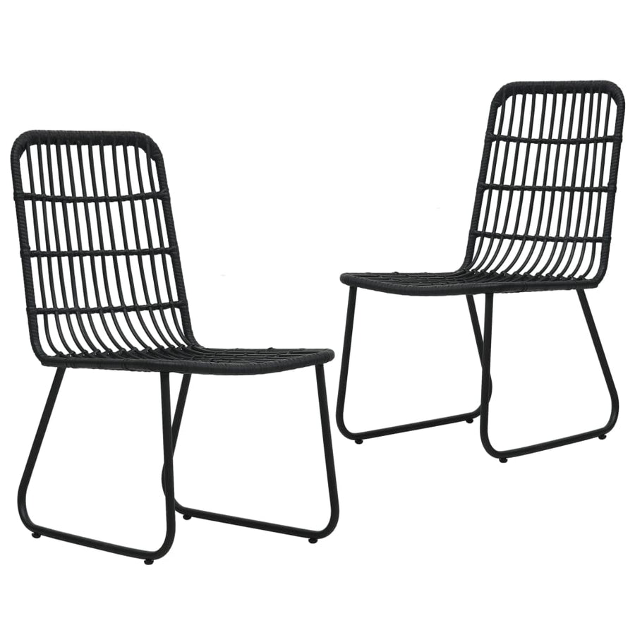 -Delige Tuinset Poly Rattan En Glas 3 80 cm tafellengte Zwart
