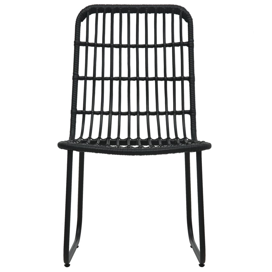-Delige Tuinset Poly Rattan En Glas 5 150 cm tafellengte Zwart