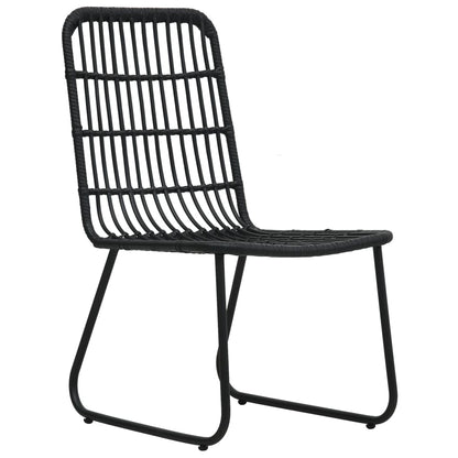 -Delige Tuinset Poly Rattan En Glas 5 150 cm tafellengte Zwart