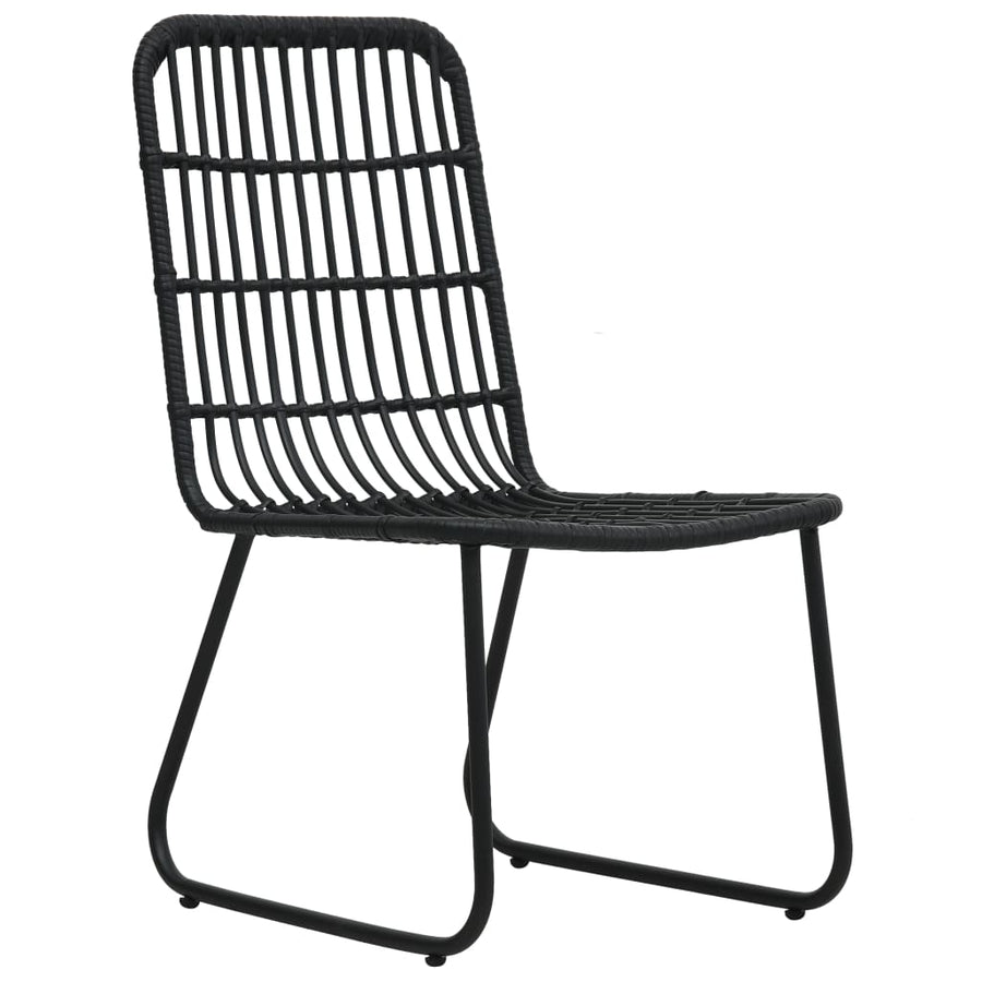 -Delige Tuinset Poly Rattan En Glas 5 150 cm tafellengte Zwart