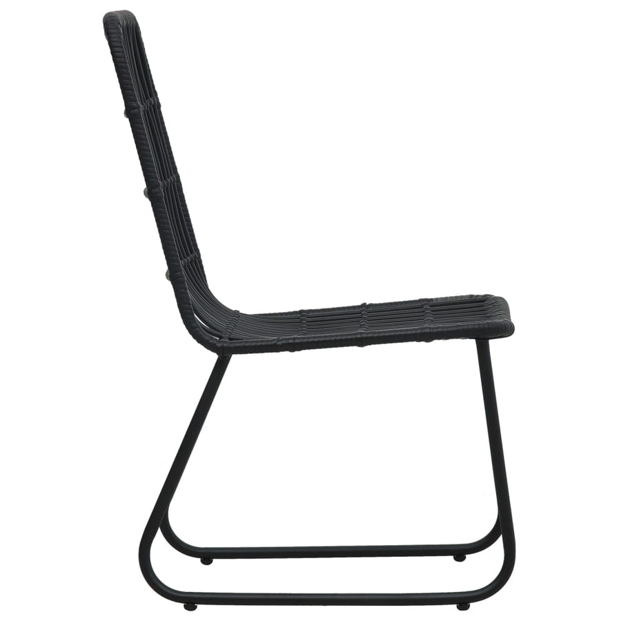 -Delige Tuinset Poly Rattan En Glas 7 150 cm tafellengte Zwart