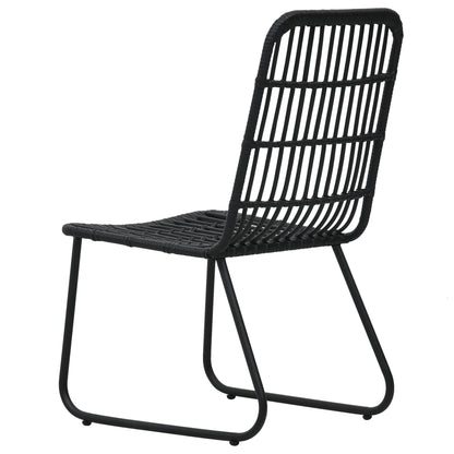 -Delige Tuinset Poly Rattan En Glas 7 150 cm tafellengte Zwart