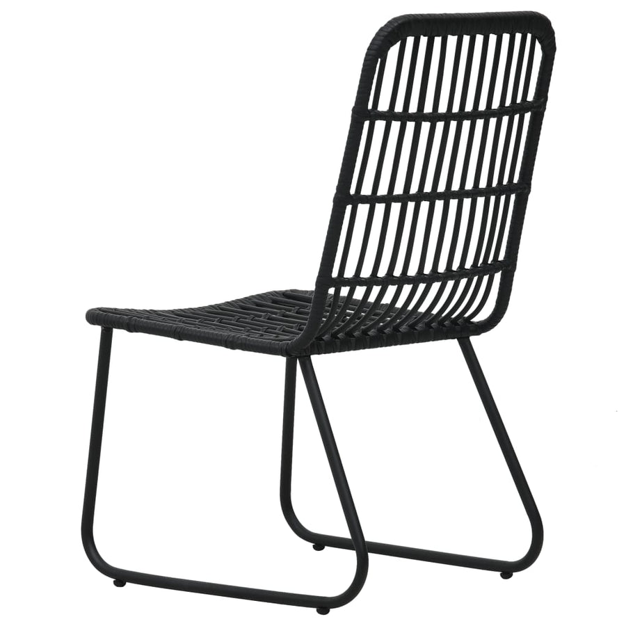 -Delige Tuinset Poly Rattan En Glas 7 150 cm tafellengte Zwart