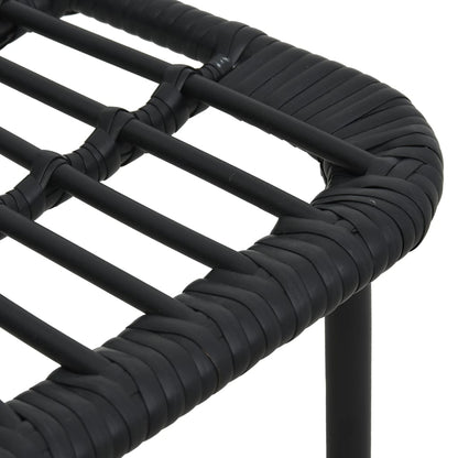 -Delige Tuinset Poly Rattan En Glas 7 150 cm tafellengte Zwart