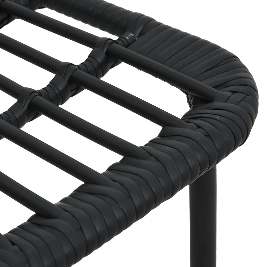 -Delige Tuinset Poly Rattan En Glas 7 150 cm tafellengte Zwart