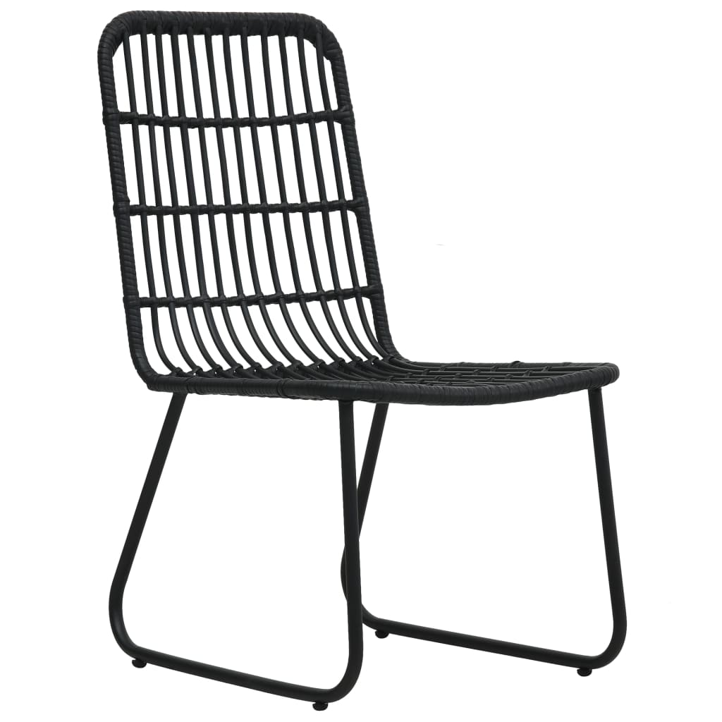 -Delige Tuinset Poly Rattan En Glas 9 190 cm tafellengte Zwart