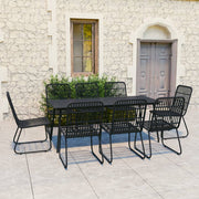 Tuinset poly rattan 9-delig zwart