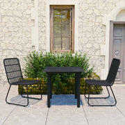 Tuinset 3-delig poly rattan glas zwart