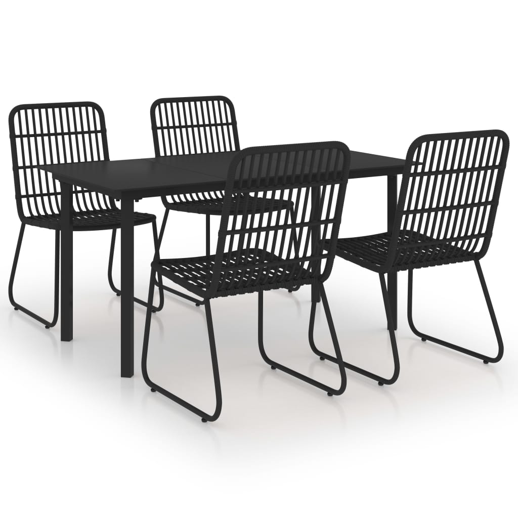 5-Delige Tuinset Poly Rattan En Glas 5