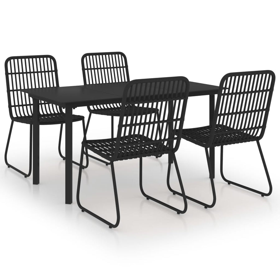 5-Delige Tuinset Poly Rattan En Glas 5