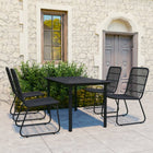 Tuinset 5-delig poly rattan zwart