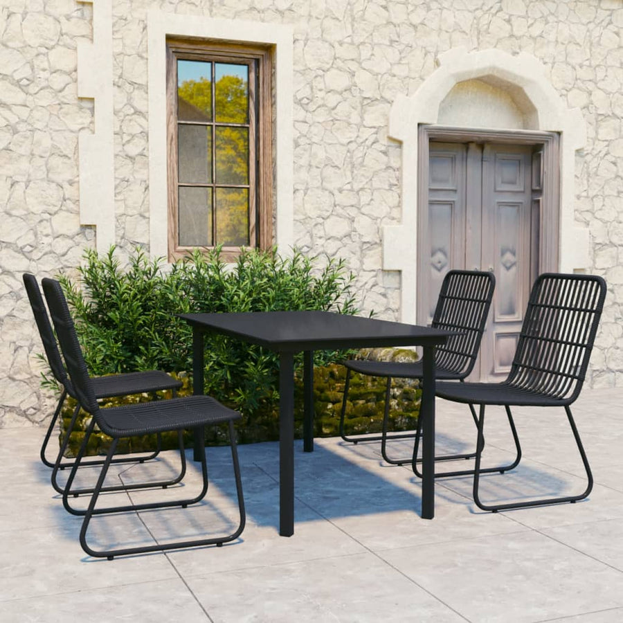 5-Delige Tuinset Poly Rattan En Glas 5