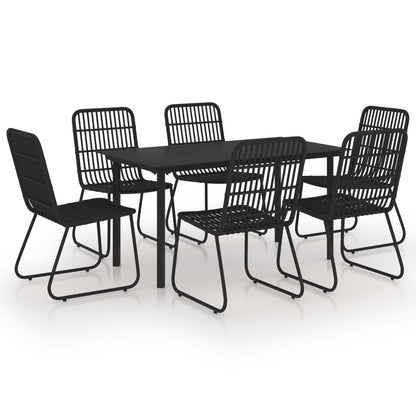 7-Delige Tuinset Poly Rattan En Glas 7