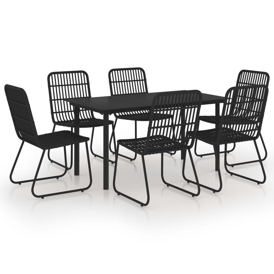 7-Delige Tuinset Poly Rattan En Glas 7