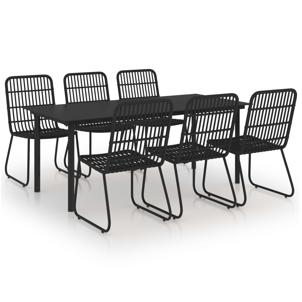 7-delige Tuinset poly rattan en glas