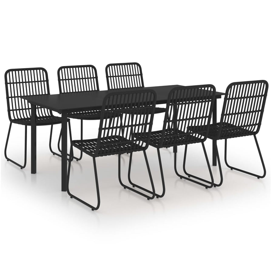 7-delige Tuinset poly rattan en glas