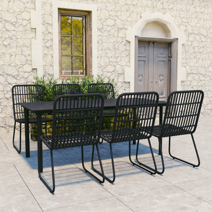 7-delige Tuinset poly rattan en glas