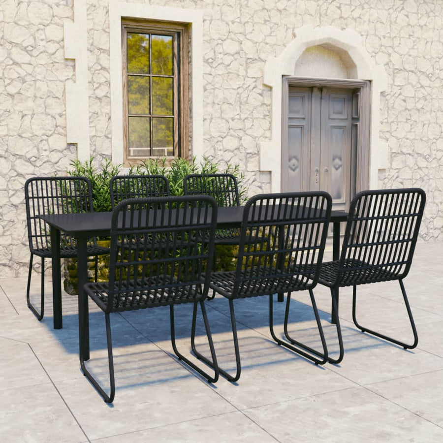 7-delige Tuinset poly rattan en glas