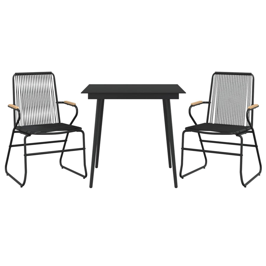 -Delige Tuinset Pvc-Rattan Zwart 3