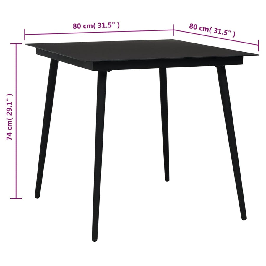 -Delige Tuinset Pvc-Rattan Zwart 3