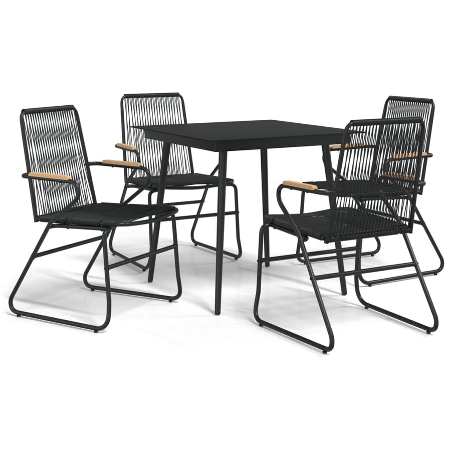 -Delige Tuinset Pvc-Rattan Zwart 5