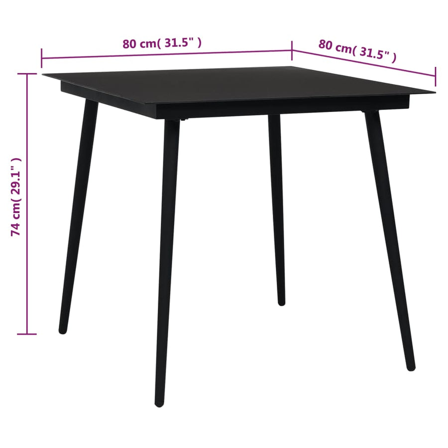 -Delige Tuinset Pvc-Rattan Zwart 5