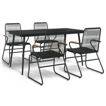 -Delige Tuinset Pvc-Rattan Zwart 5