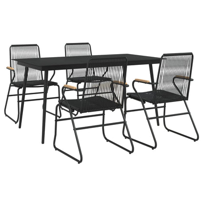 -Delige Tuinset Pvc-Rattan Zwart 5