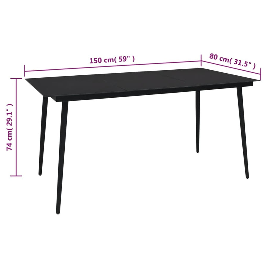 -Delige Tuinset Pvc-Rattan Zwart 5