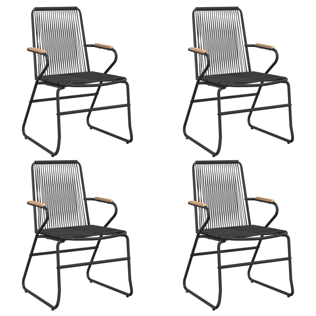 -Delige Tuinset Pvc-Rattan Zwart 5