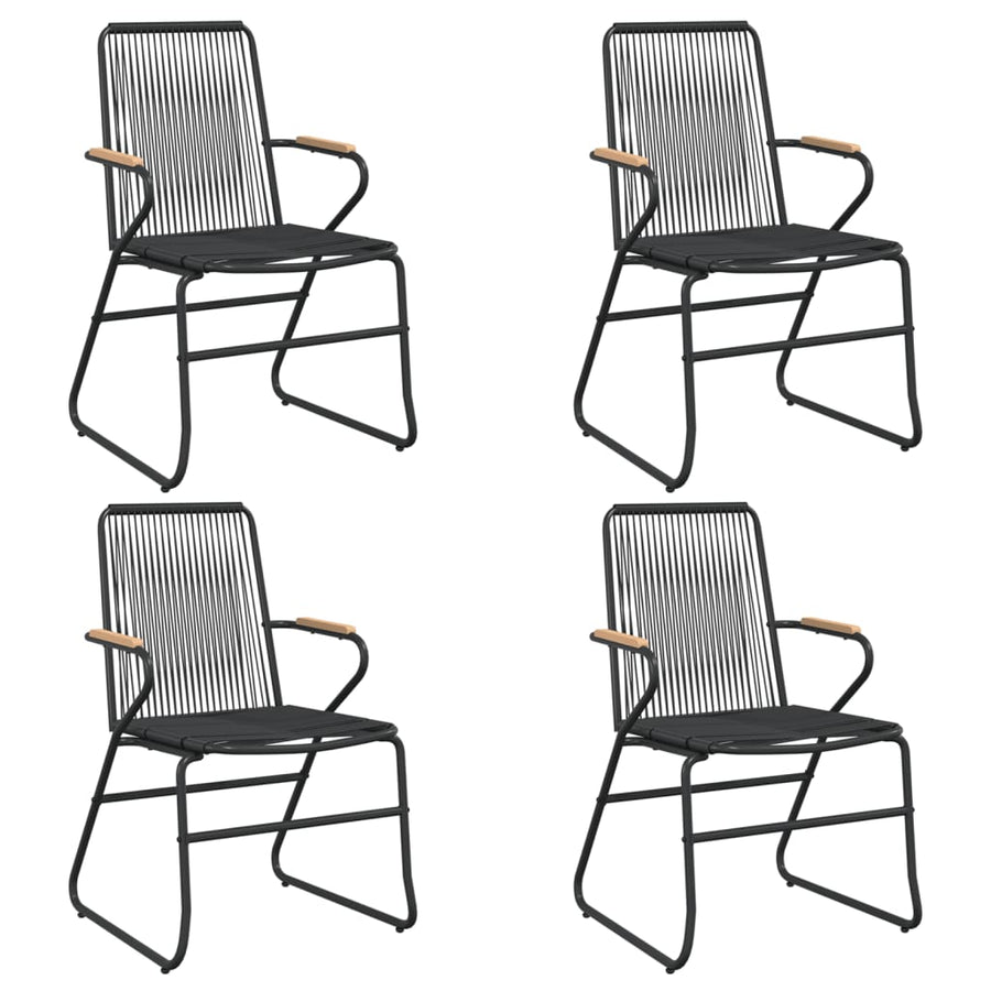 -Delige Tuinset Pvc-Rattan Zwart 5