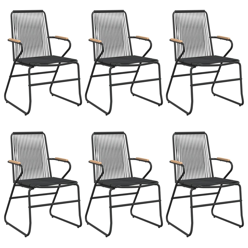 -Delige Tuinset Pvc-Rattan Zwart 7