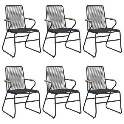 -Delige Tuinset Pvc-Rattan Zwart 7