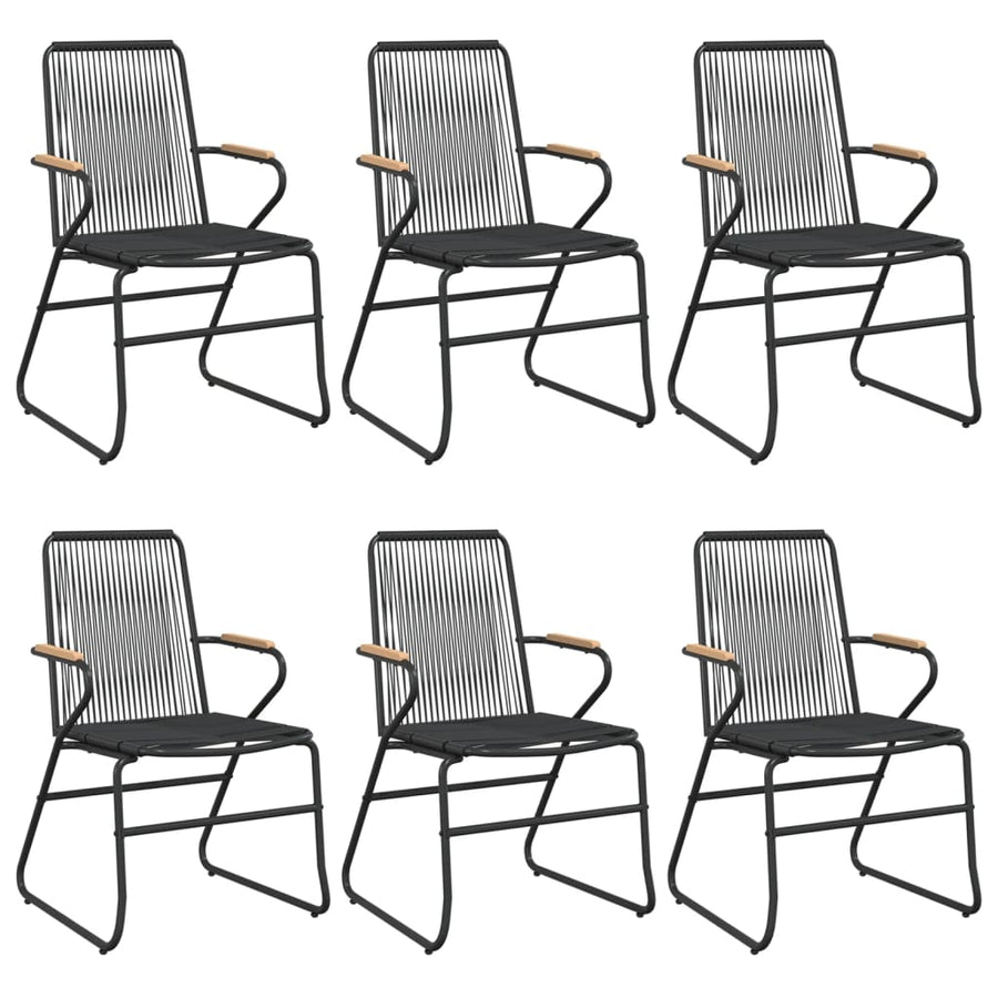 -Delige Tuinset Pvc-Rattan Zwart 7