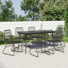 7-piece Garden Set PVC-Poly Rattan black