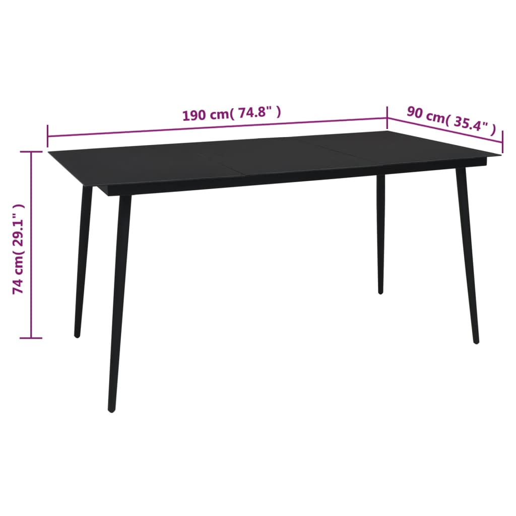 -Delige Tuinset Pvc-Rattan Zwart 7