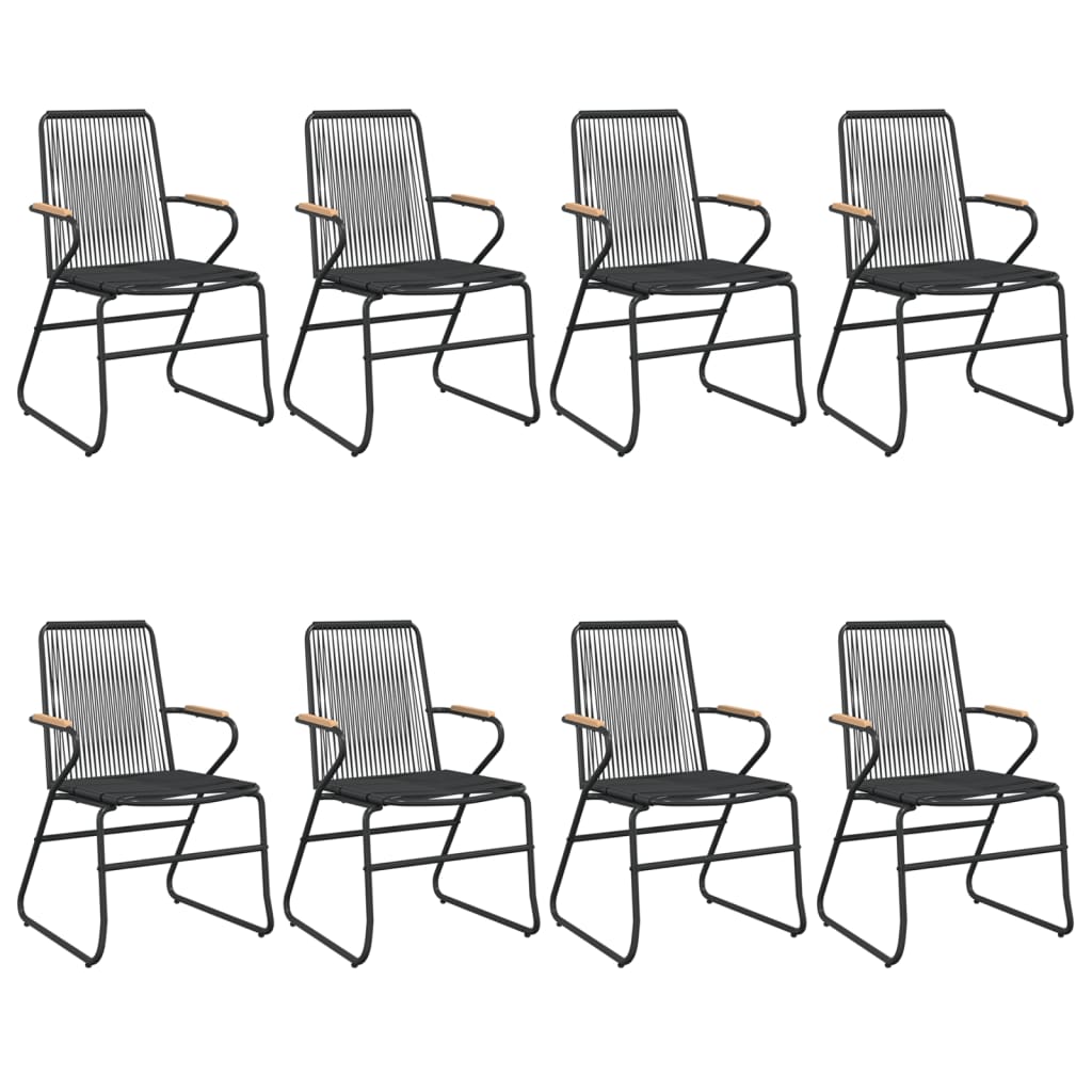-Delige Tuinset Pvc-Rattan Zwart 9